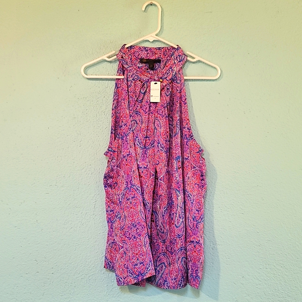 Outback Red (The Limited) pink/blue/purple paisley halter top XL